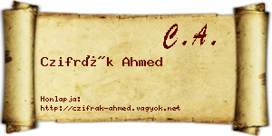 Czifrák Ahmed névjegykártya